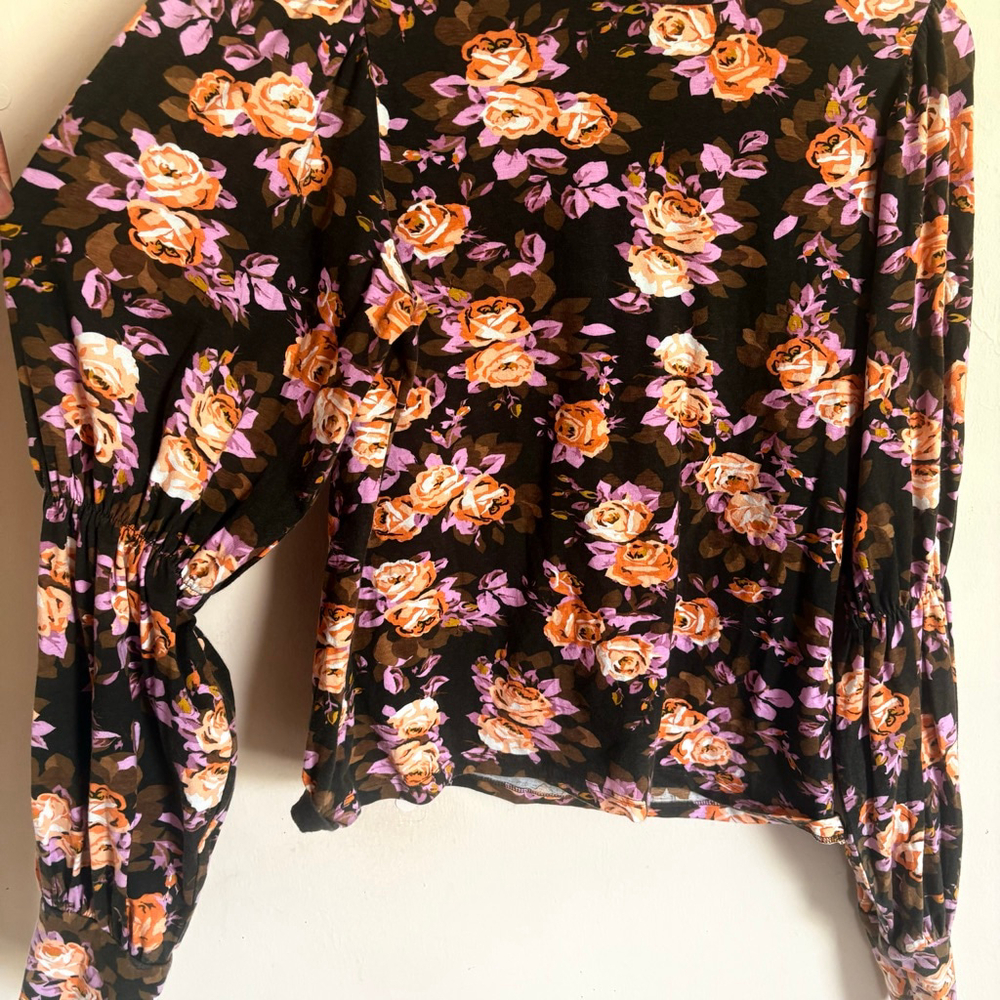 Anthropologie Floral Tiered-Sleeve
Turtleneck Blouse - Picture 7 of 15